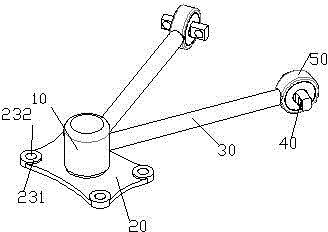 V-shaped thrusting rod assembly for rear suspension of heavy truck