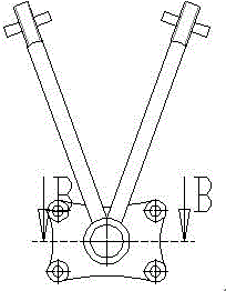 V-shaped thrusting rod assembly for rear suspension of heavy truck