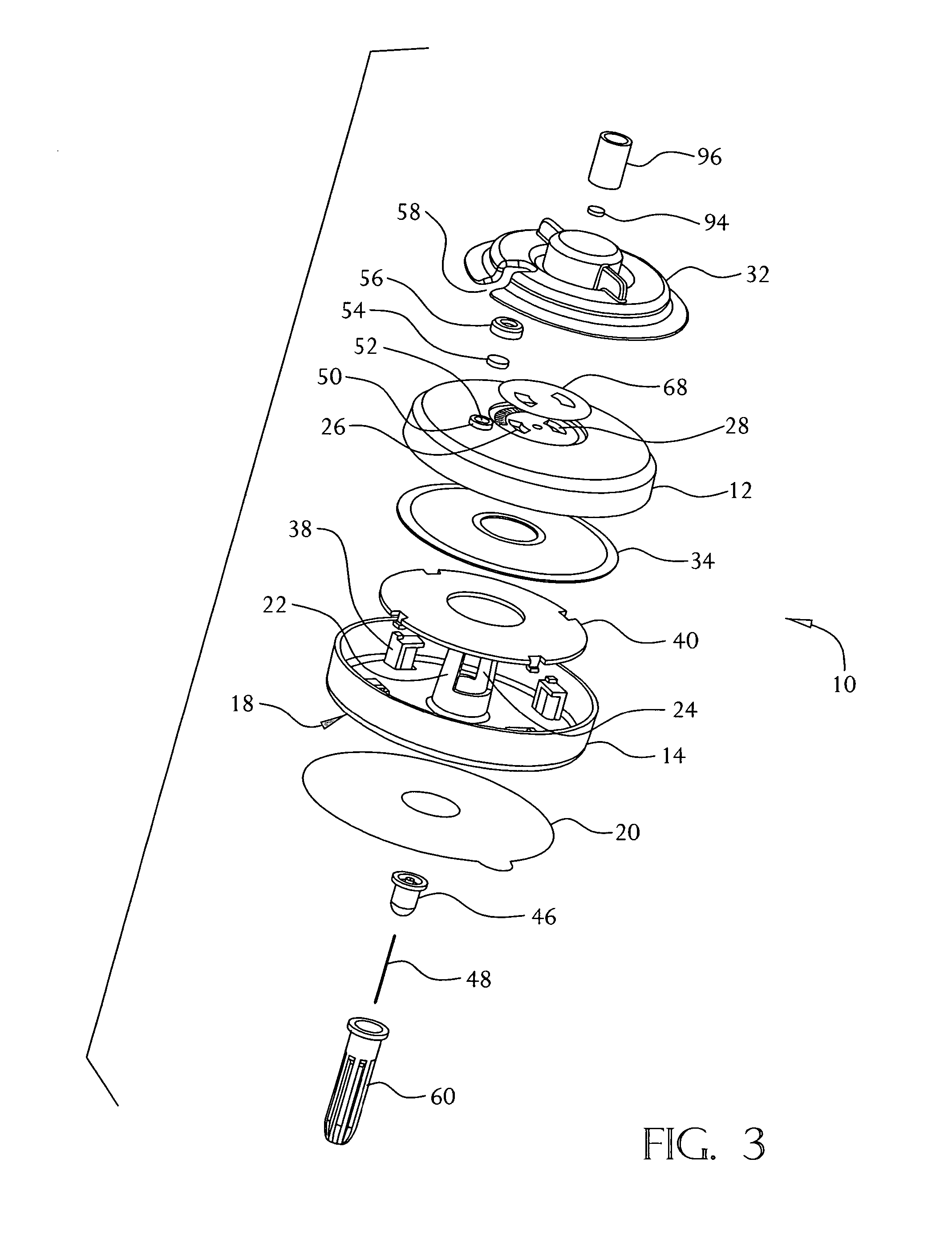 Constant rate fluid delivery device with selectable flow rate and titratable bolus button