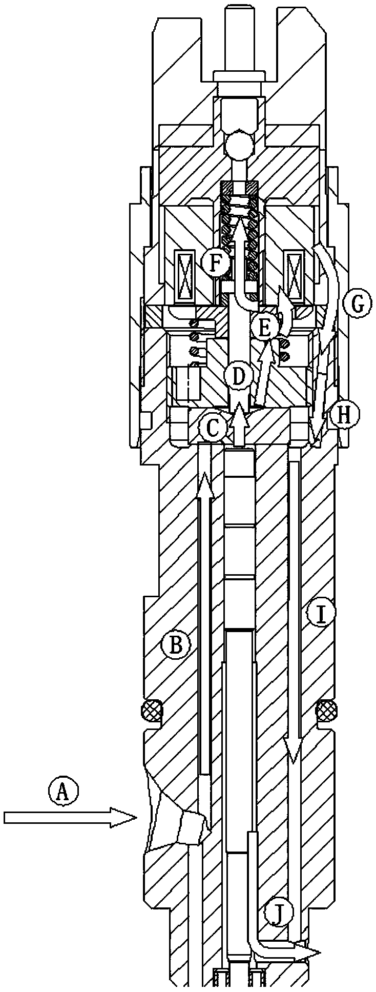 A low-pressure oil passage fuel injection valve