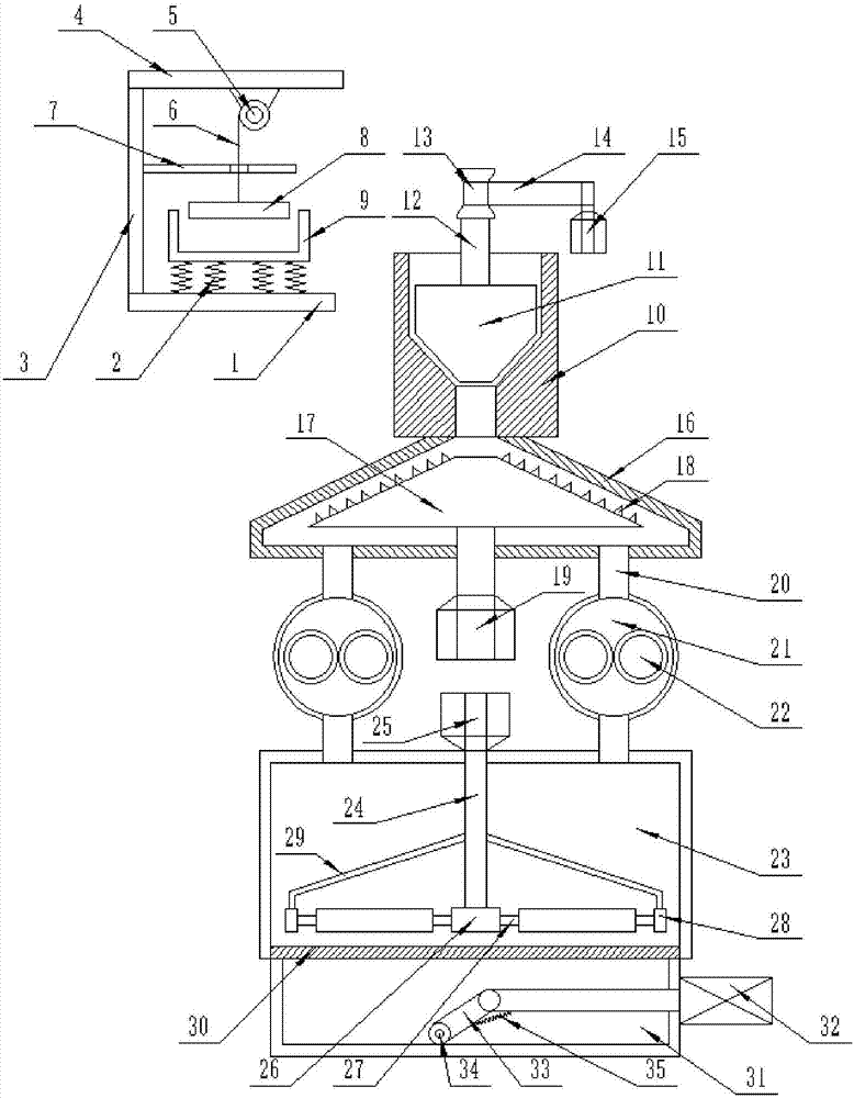 Solid waste crushing treatment device for machining