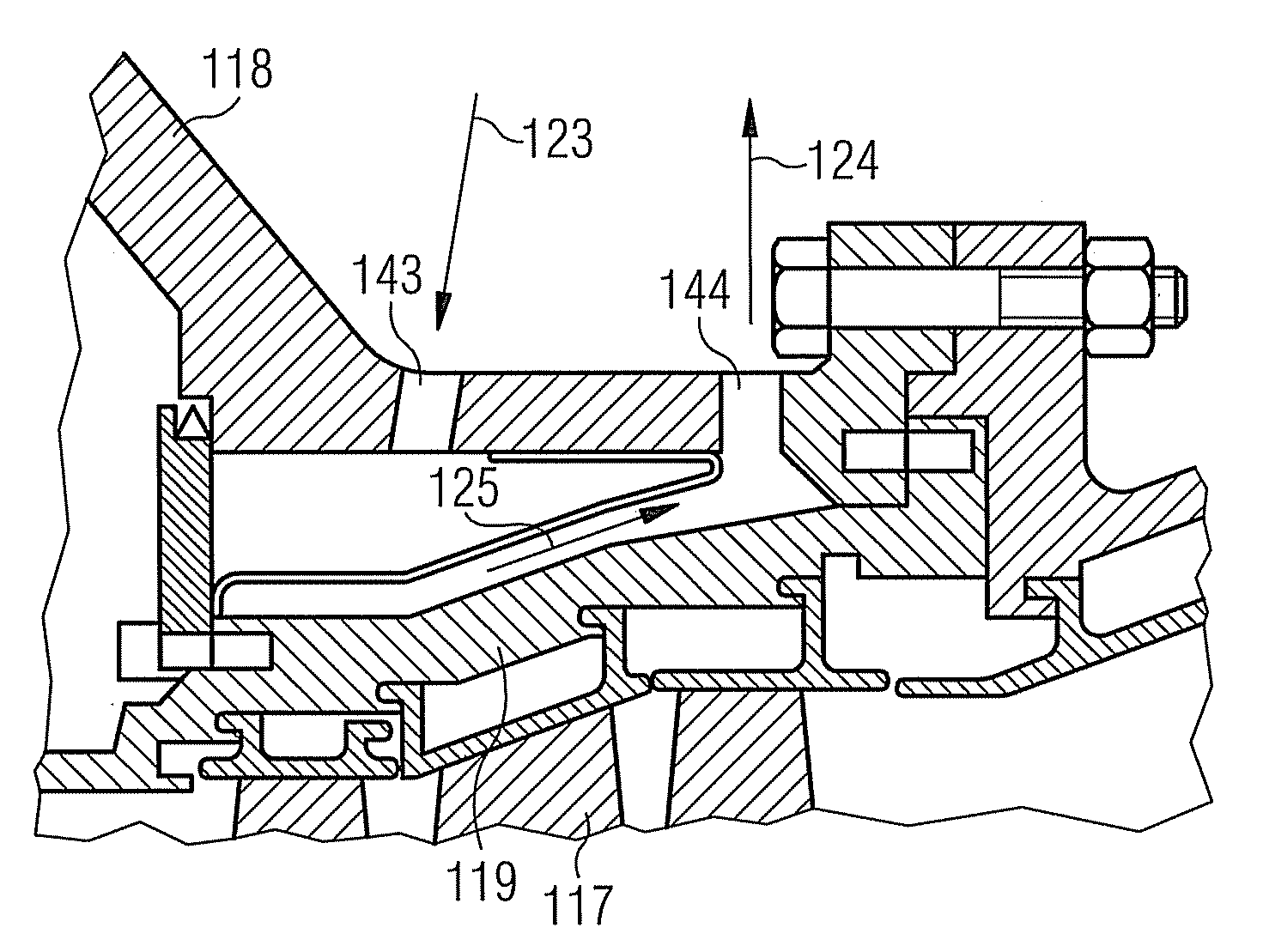 Method and device for cooling a component of a turbine