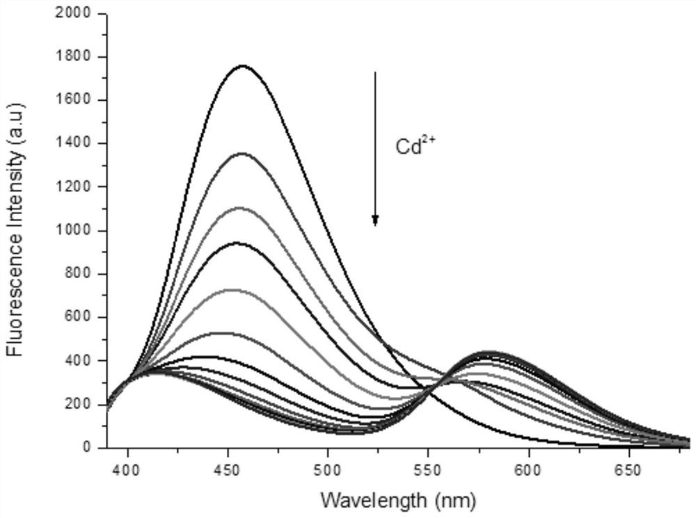 Fluorescent probe based on BINOL, synthetic method of fluorescent probe and application of fluorescent probe in detection of cadmium ions