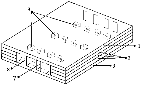 Three-dimensional microchannel array liquid cooling structure based on printed circuit board