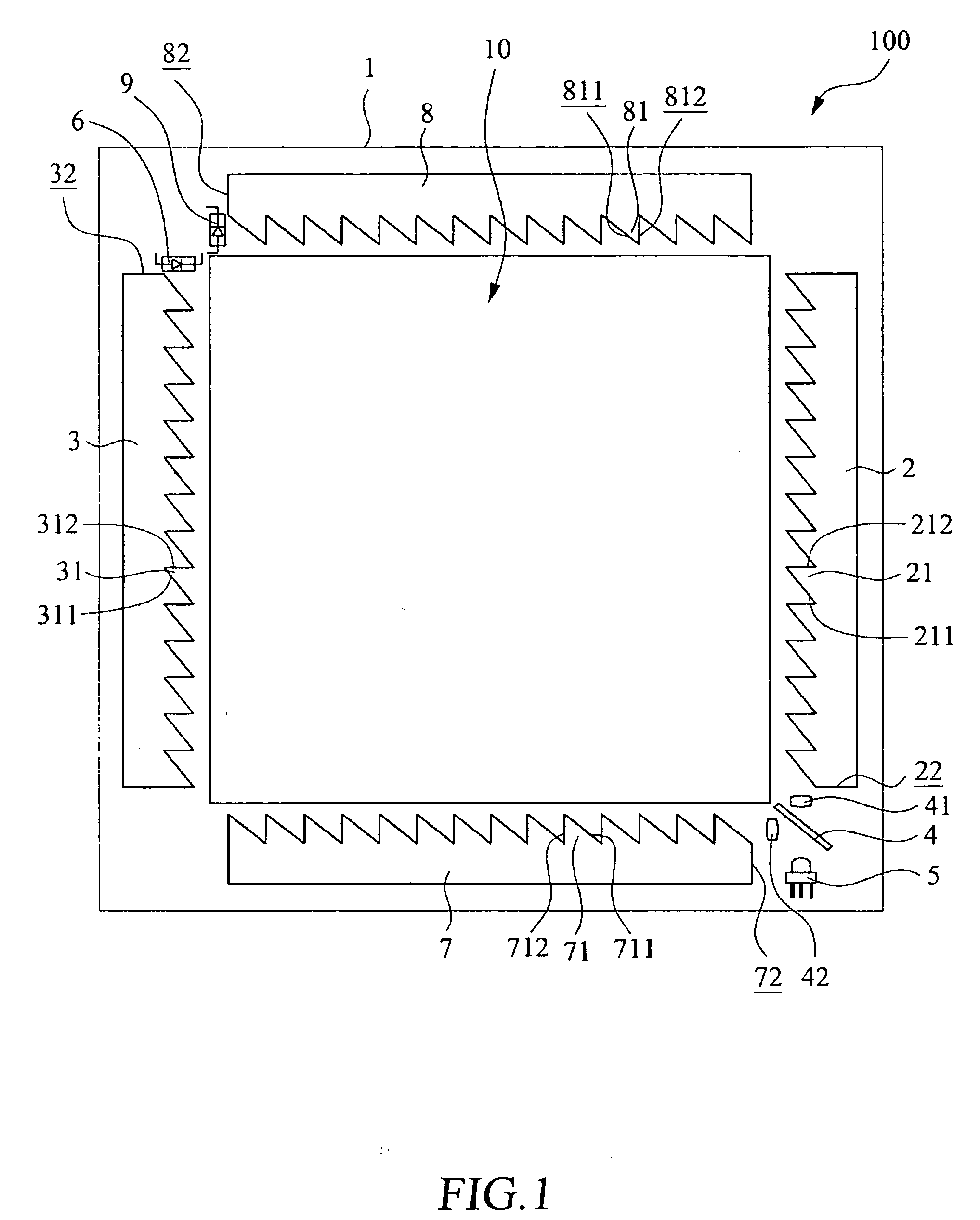 Laser type coordinate sensing system for touch module