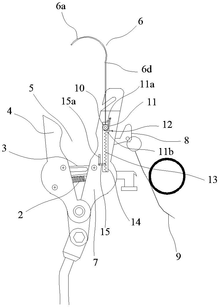 Directional grounding wire clamping head