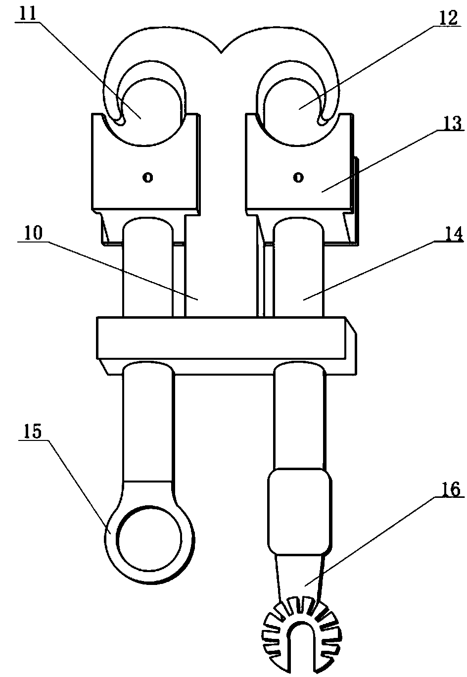 Method and device for 10 kV electrified work for connecting lead of branch connecting circuit