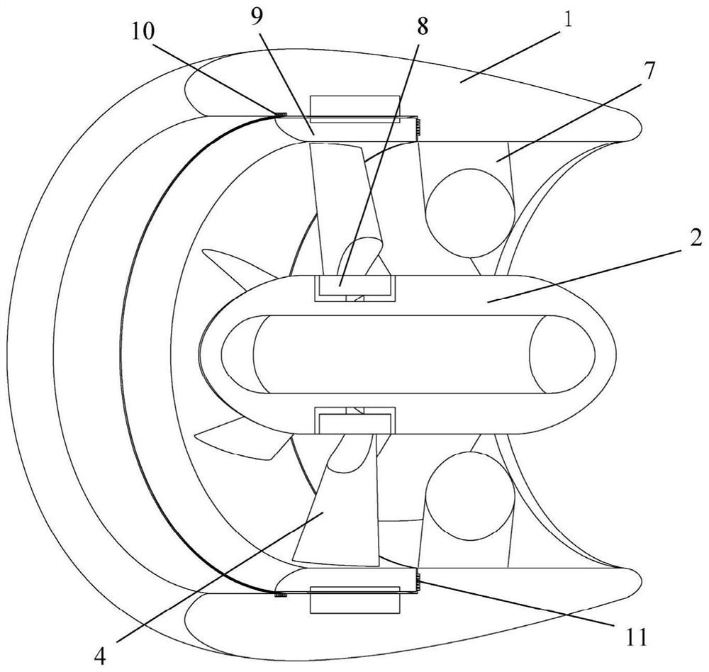 Rim driving propeller with dummy shaft structure