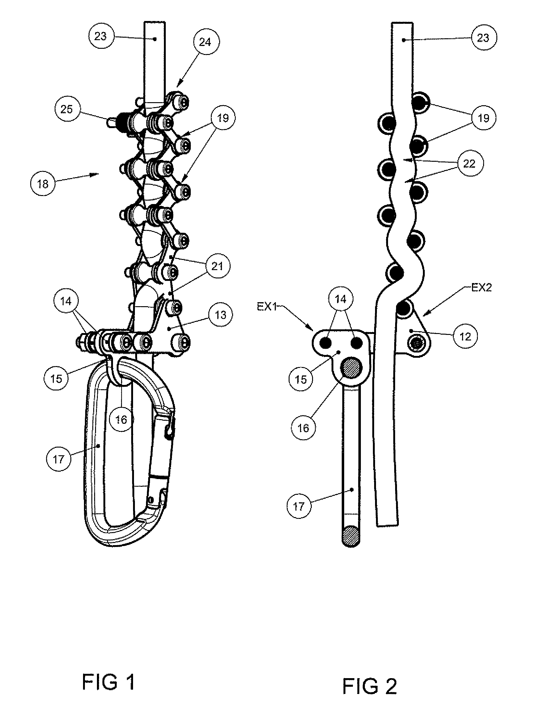 Ascender and descender appliance for climbing and descending on a rope