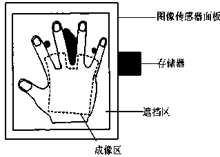Palm print image acquisition device and palm print image positioning and segmenting method