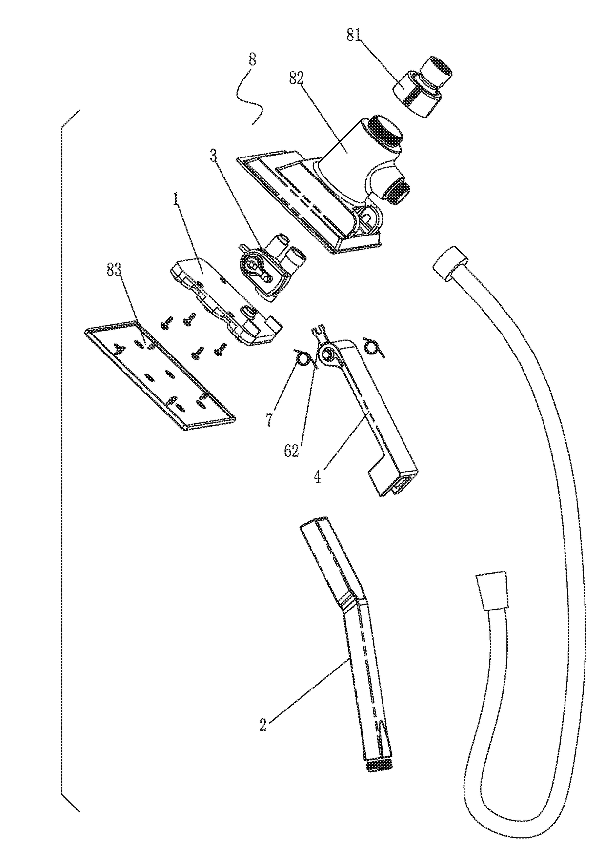 Combined shower with gravity switch mechanism