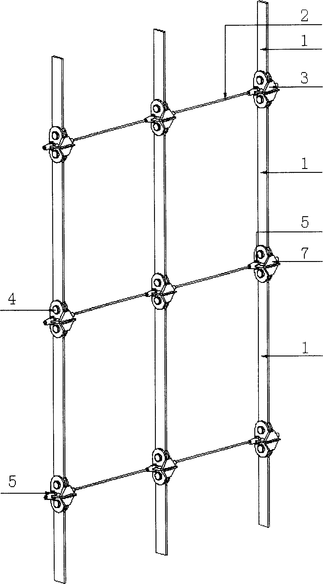 Point-supporting glass curtain wall structure