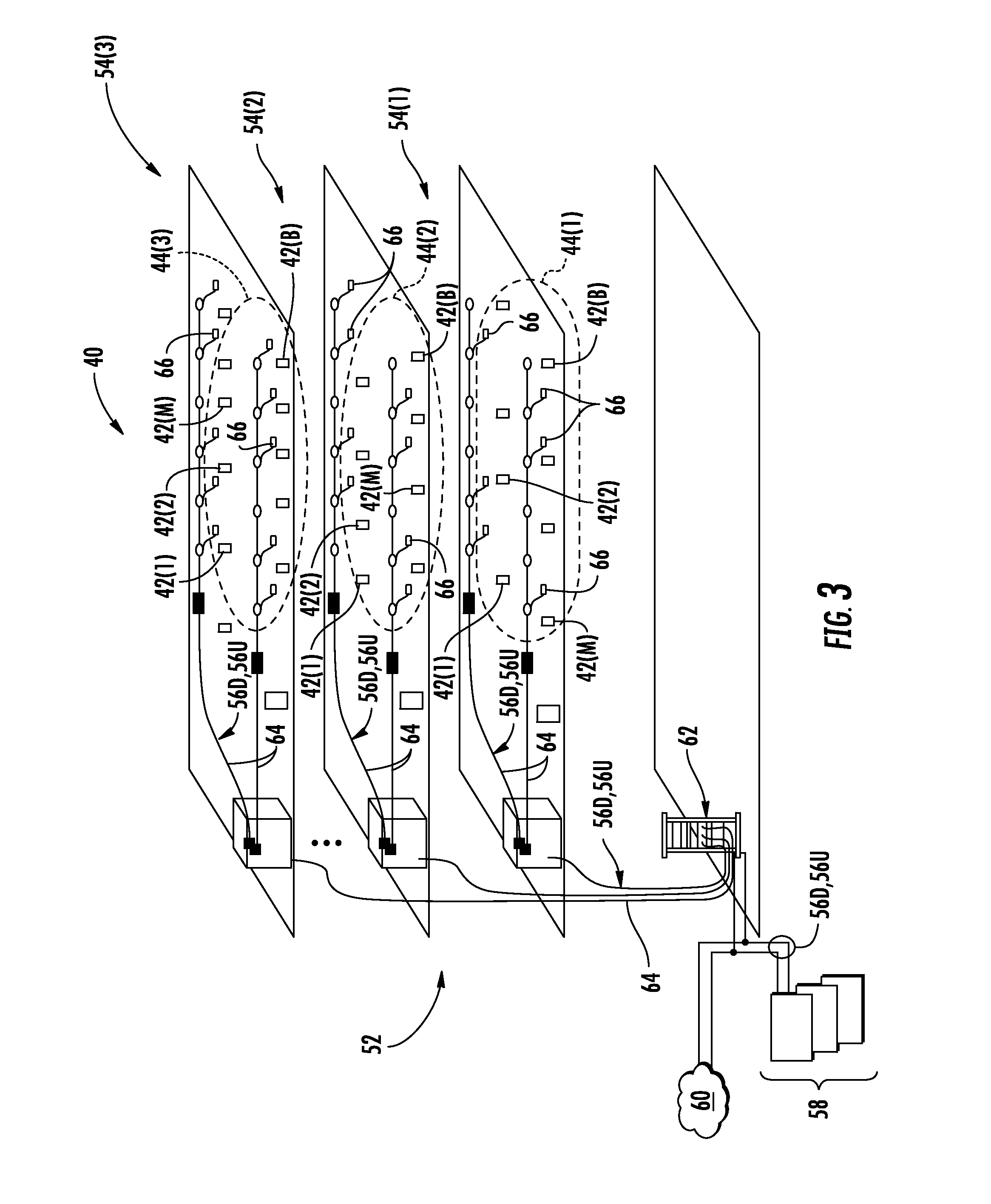 Ultrasound-based localization of client devices with inertial navigation supplement in distributed communication systems and related devices and methods