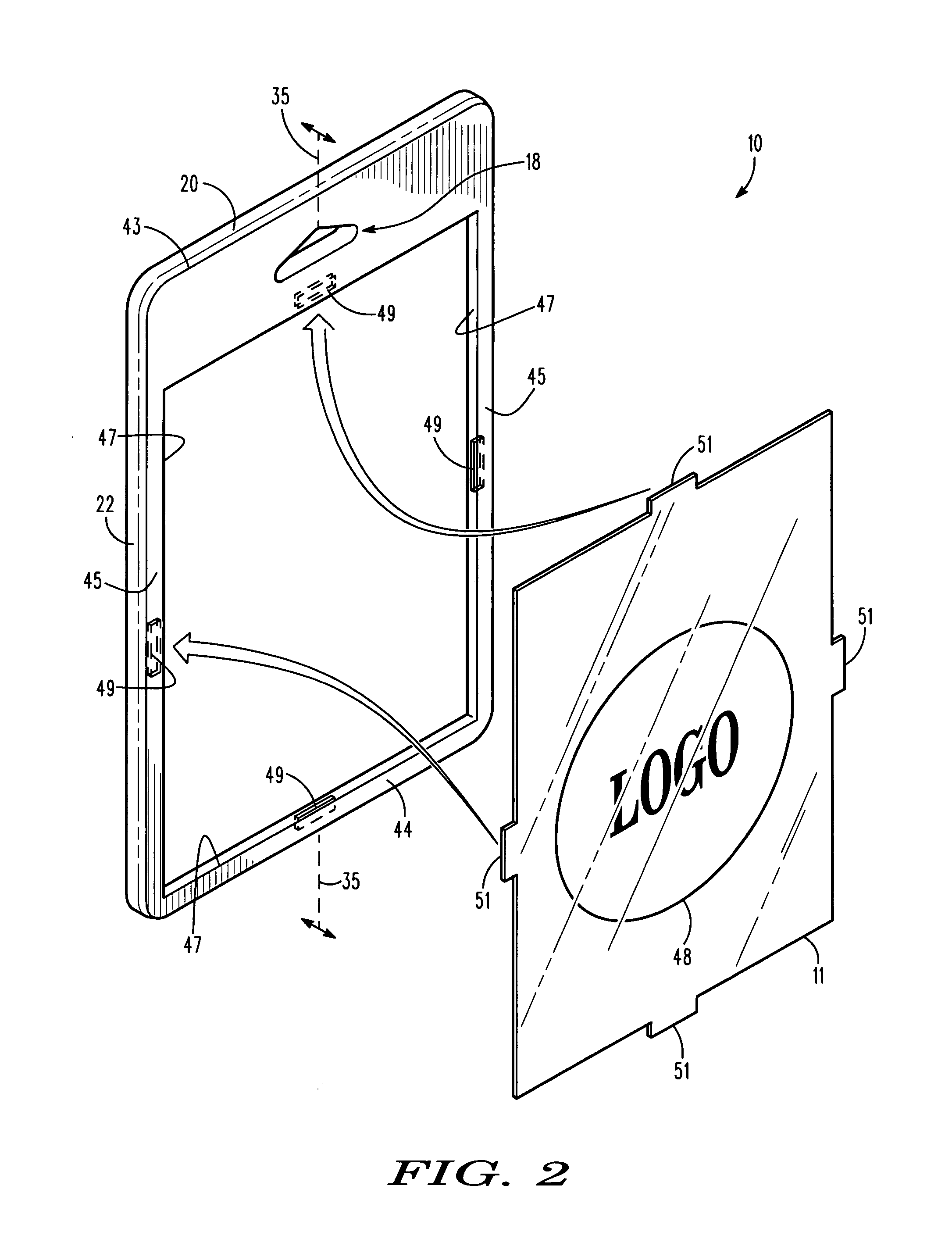 Low profile graphic display device and method