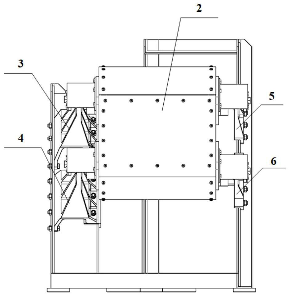 Vibration performance simulation test device of lubricating oil tank-mounting structure