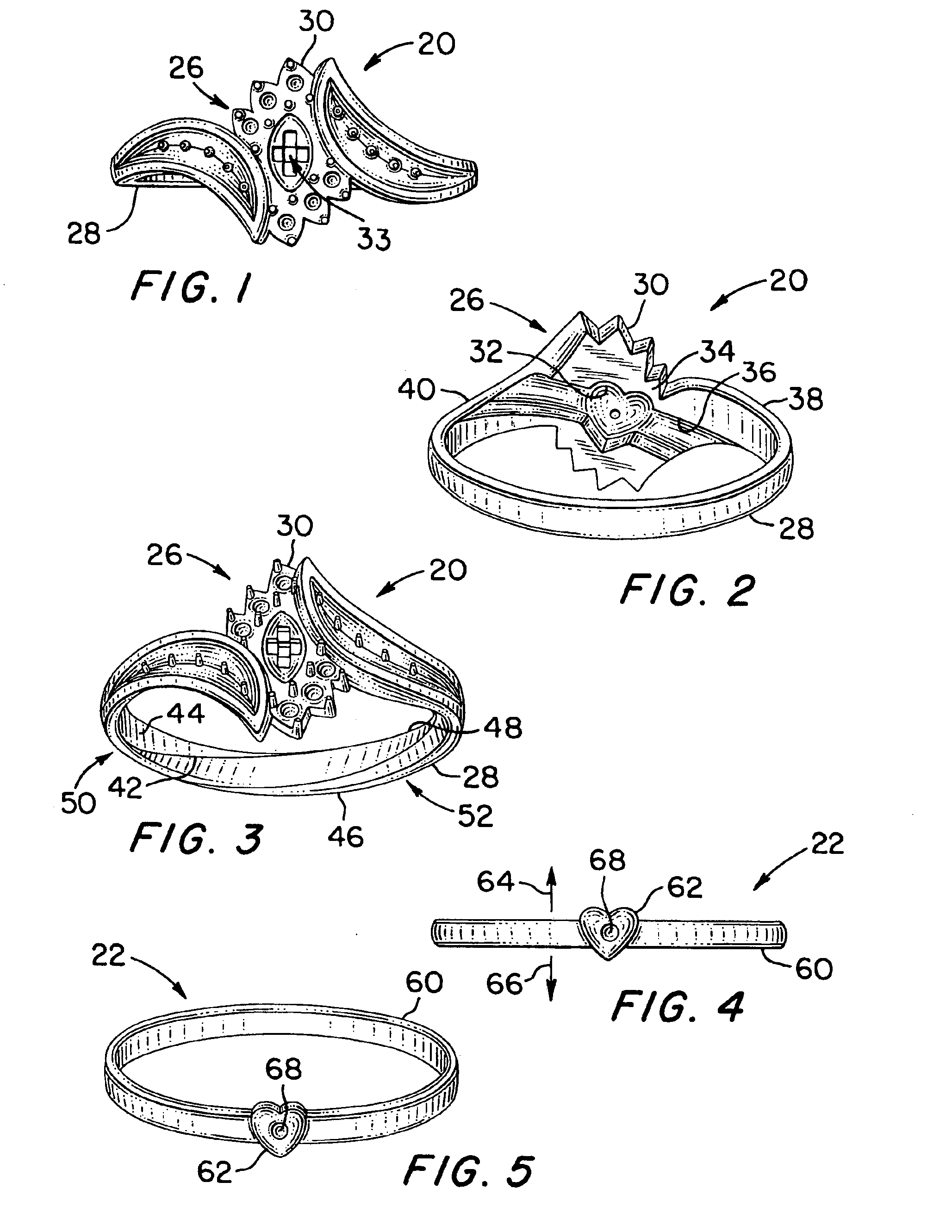 Engagement set with locking arrangement and rear crossover configuration