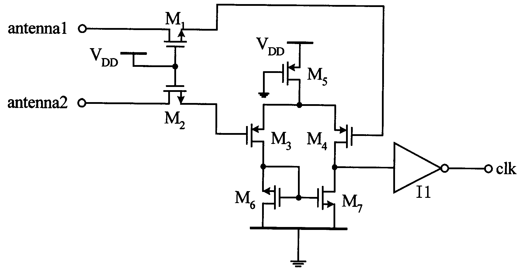 Clock recovery circuit used in non-contact IC card and radio frequency identification label