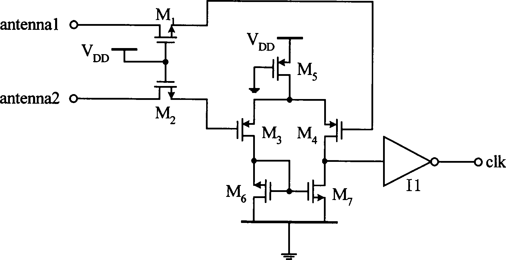 Clock recovery circuit used in non-contact IC card and radio frequency identification label