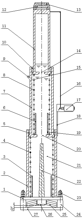 Embedded type multistage elevator buffer and working method thereof