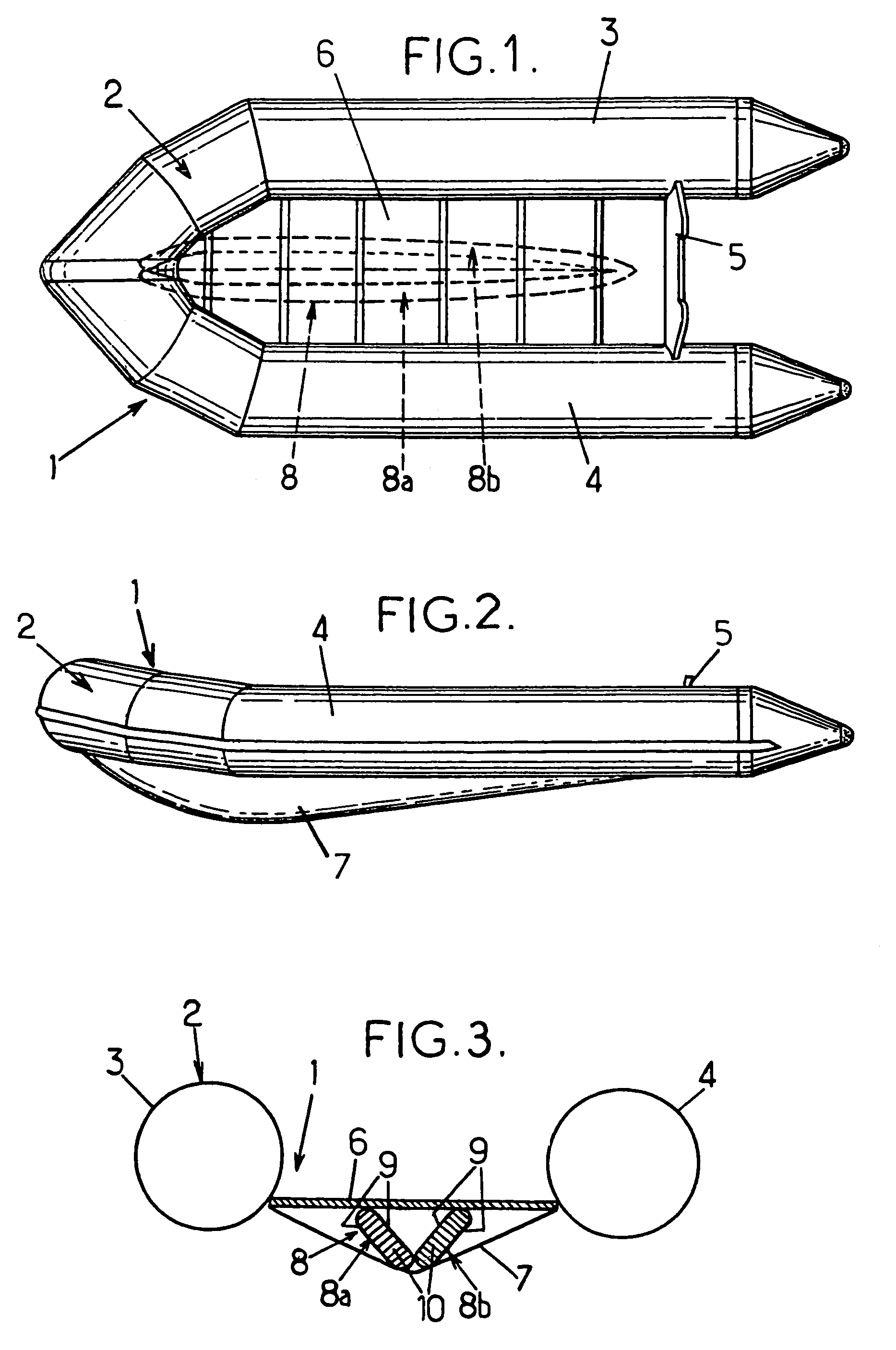 Inflatable boat with a high pressure inflatable keel