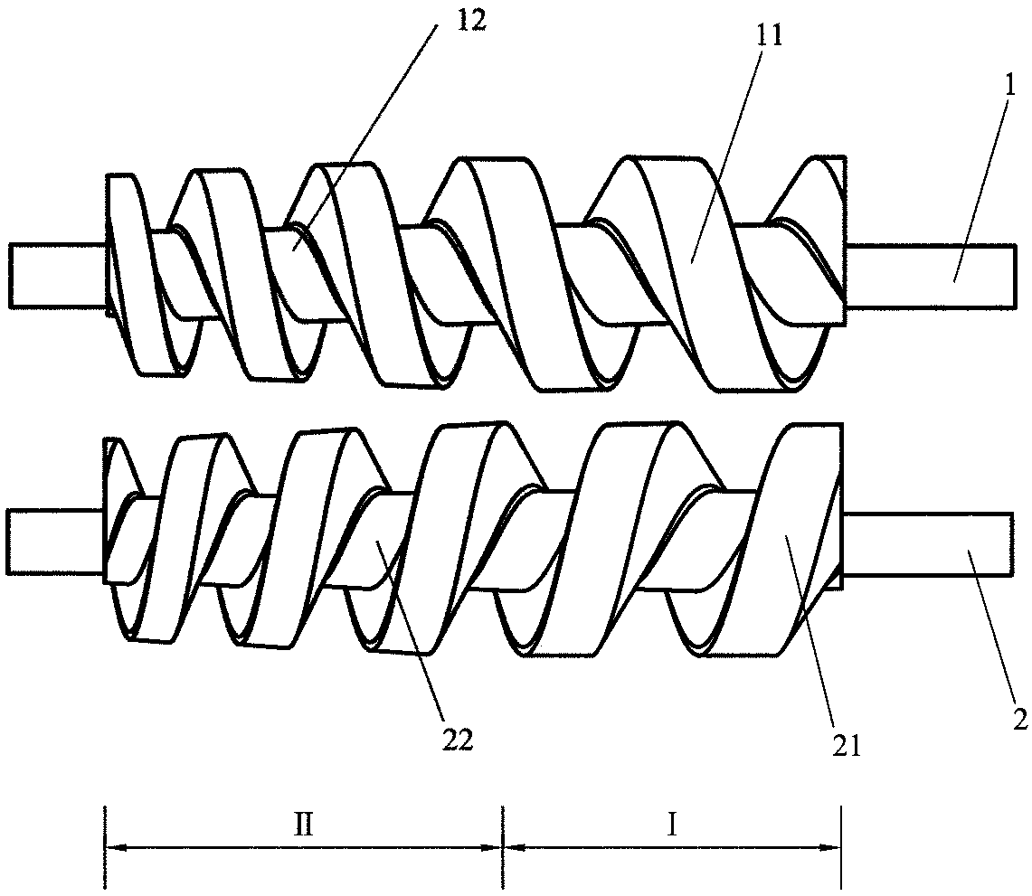 A screw rotor with variable pitch and meshing clearance