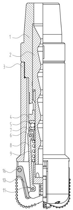 A controllable variable diameter drill bit