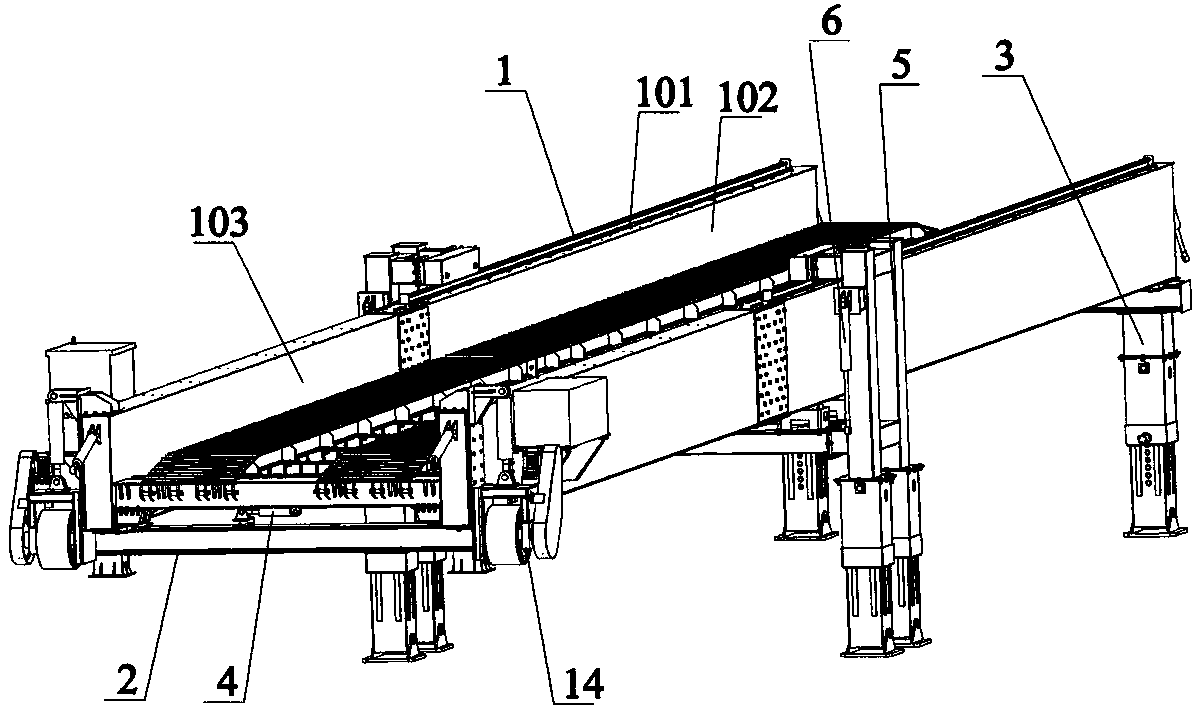 Self-propelled movable inverted arch trestle