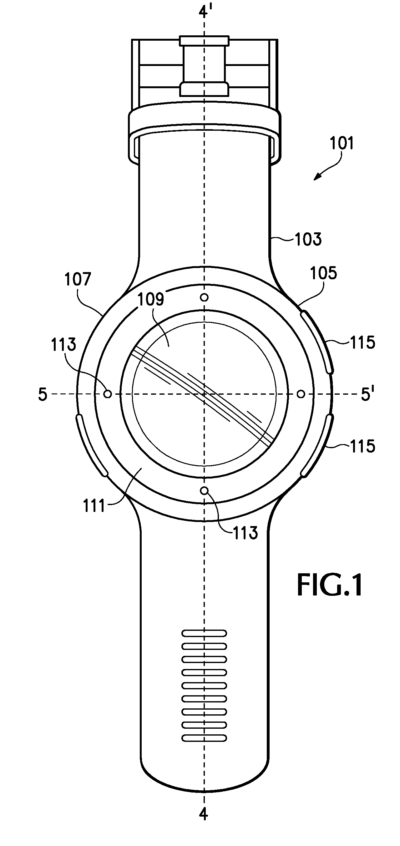 Watch casing integrally formed with watch band