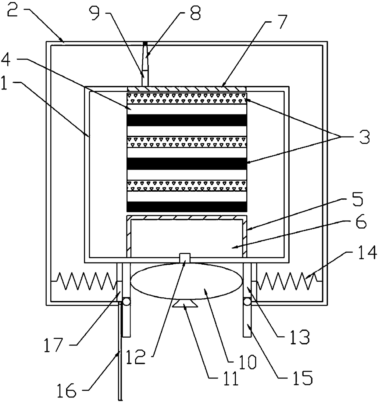 Enclosed horizontal battery structure