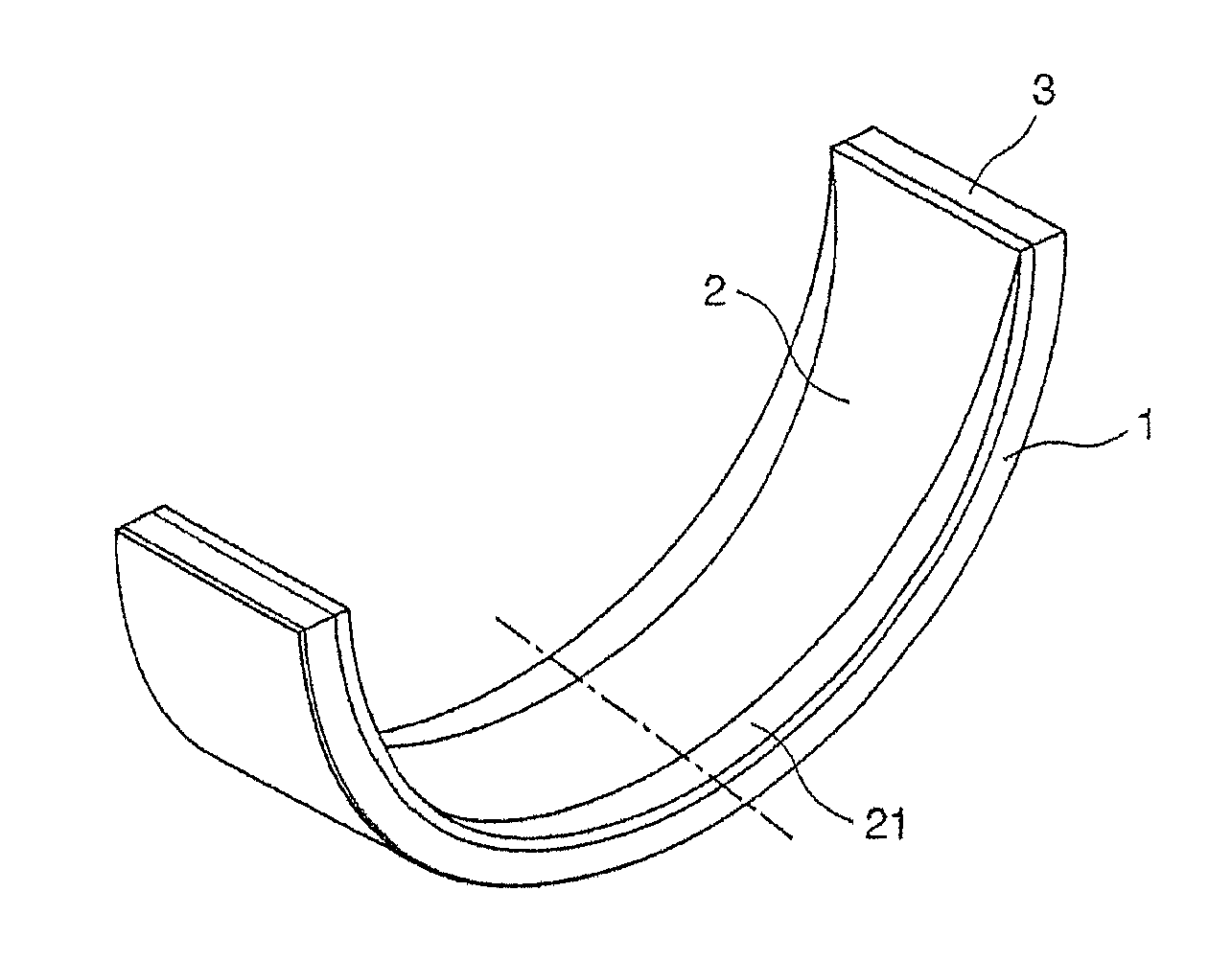 Plain bearing shell with slide face surface geometry which is profiled in the axial direction