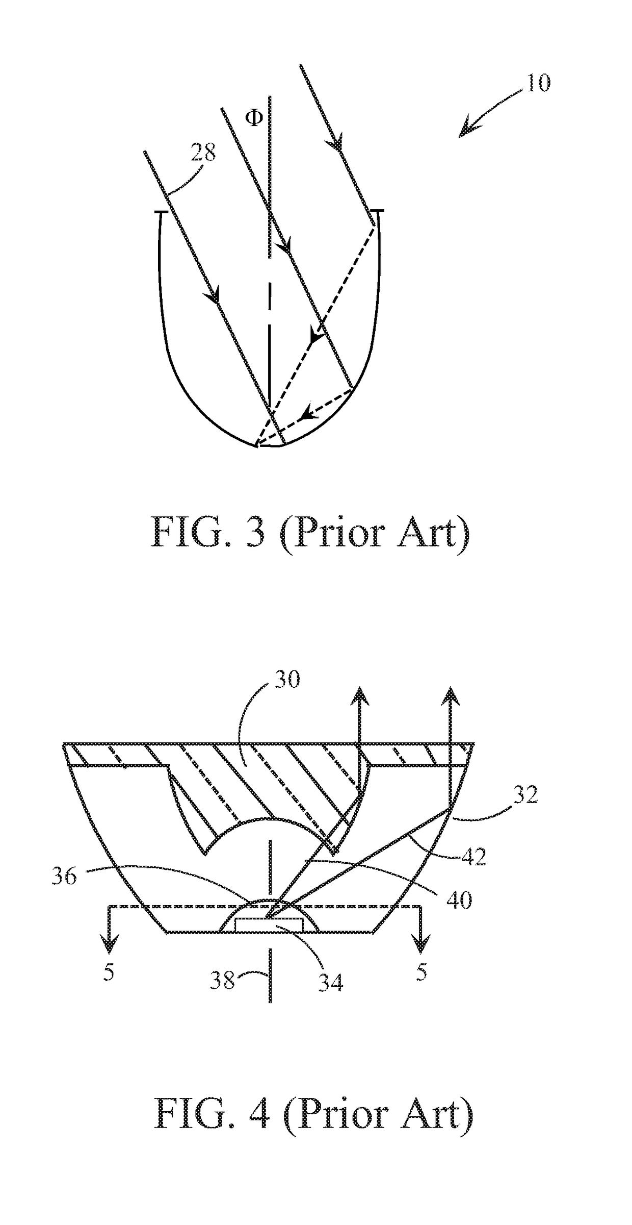 Total internal reflection lens having a tapered sidewall entry and a concave spherical exit bounded by a compound parabolic concentrator outer surface to lessen glare while maintaining color mixing and beam control of an LED light source
