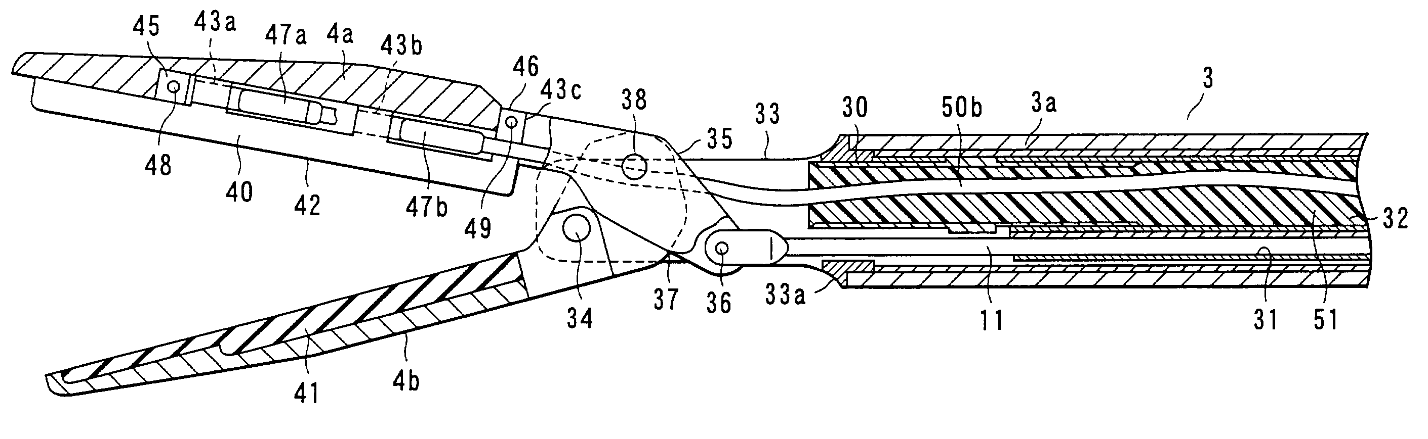 Treatment device for tissue from living tissues