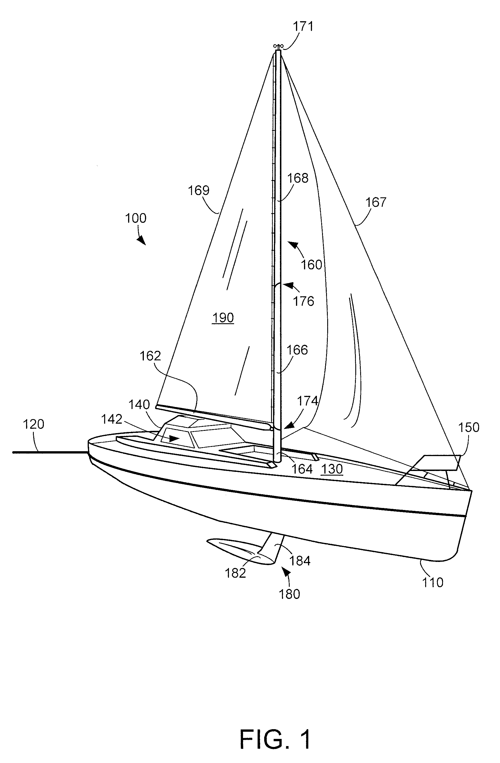 Foldable Mast Assembly for a Sailing Vessel