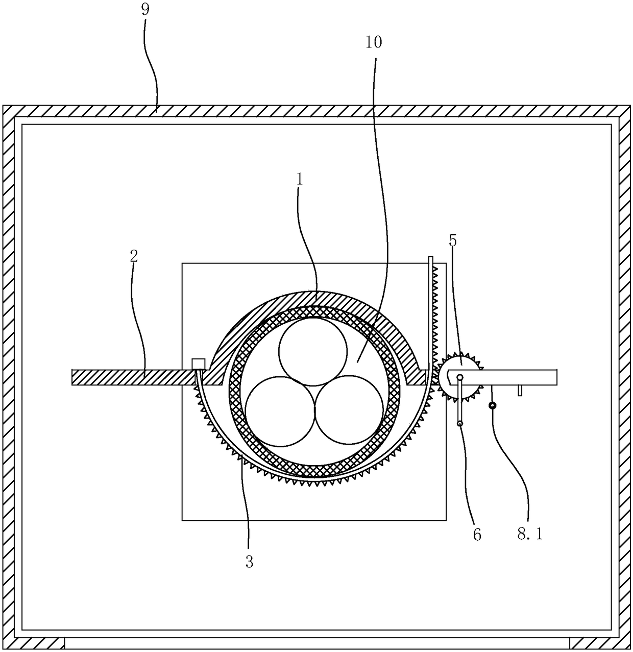 Gear ring type auxiliary fixing device for cable terminal manufacturing