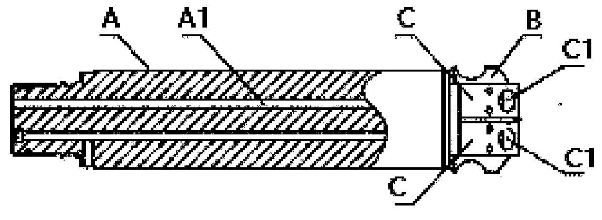 Deep hole piston rod of side-thrust jack and machining method and application thereof