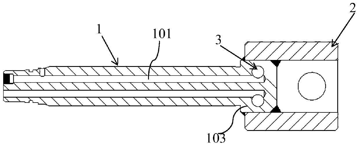 Deep hole piston rod of side-thrust jack and machining method and application thereof