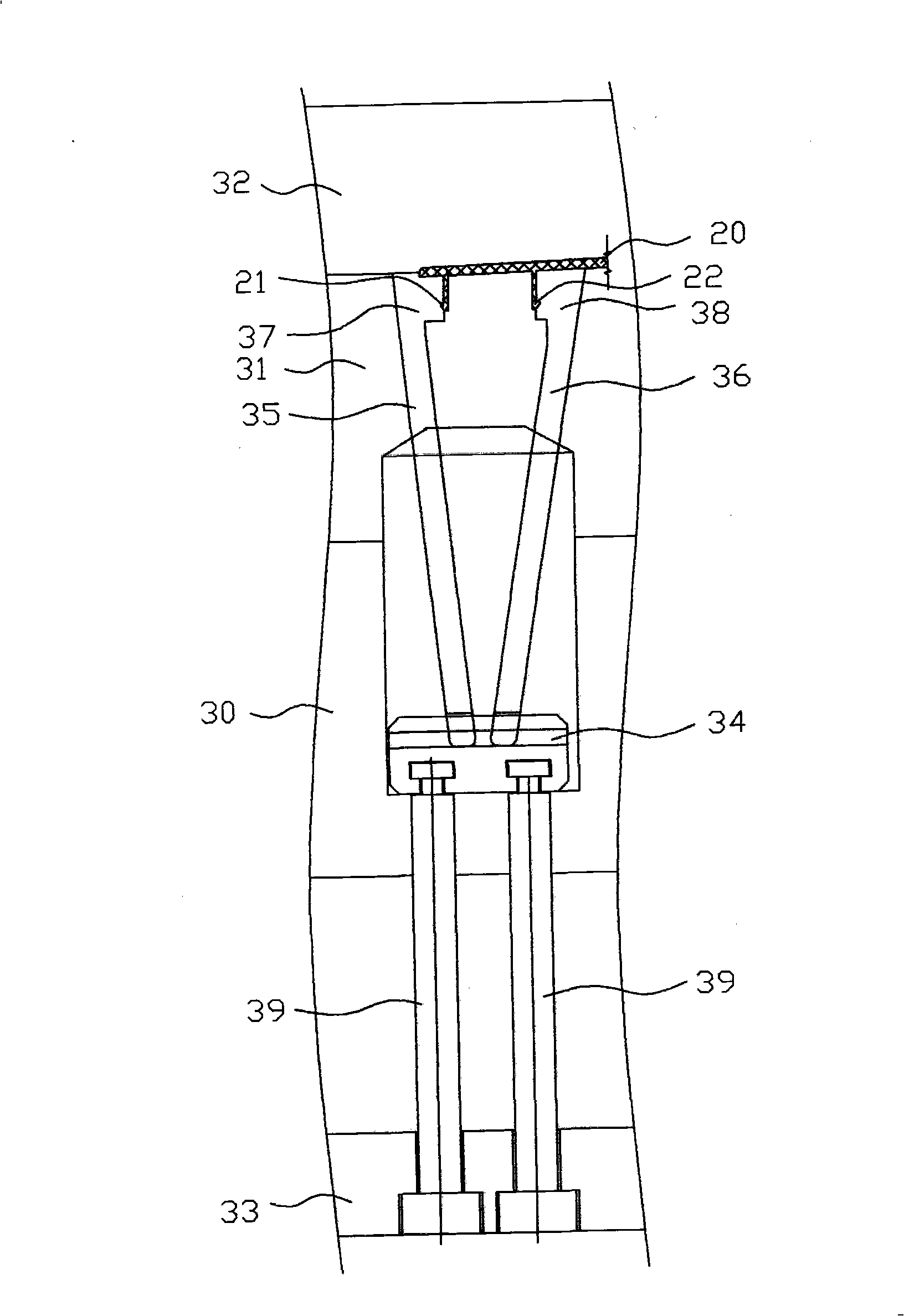 Novel inclined pin ejecting structure