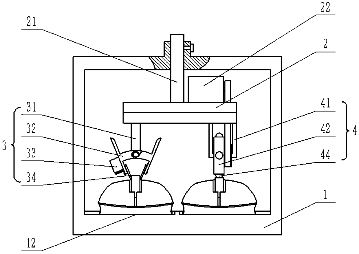 A test device for the life of the scroll wheel of a mouse