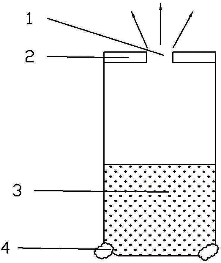 Heating container for preventing leakage of high-temperature metal material and manufacturing method thereof