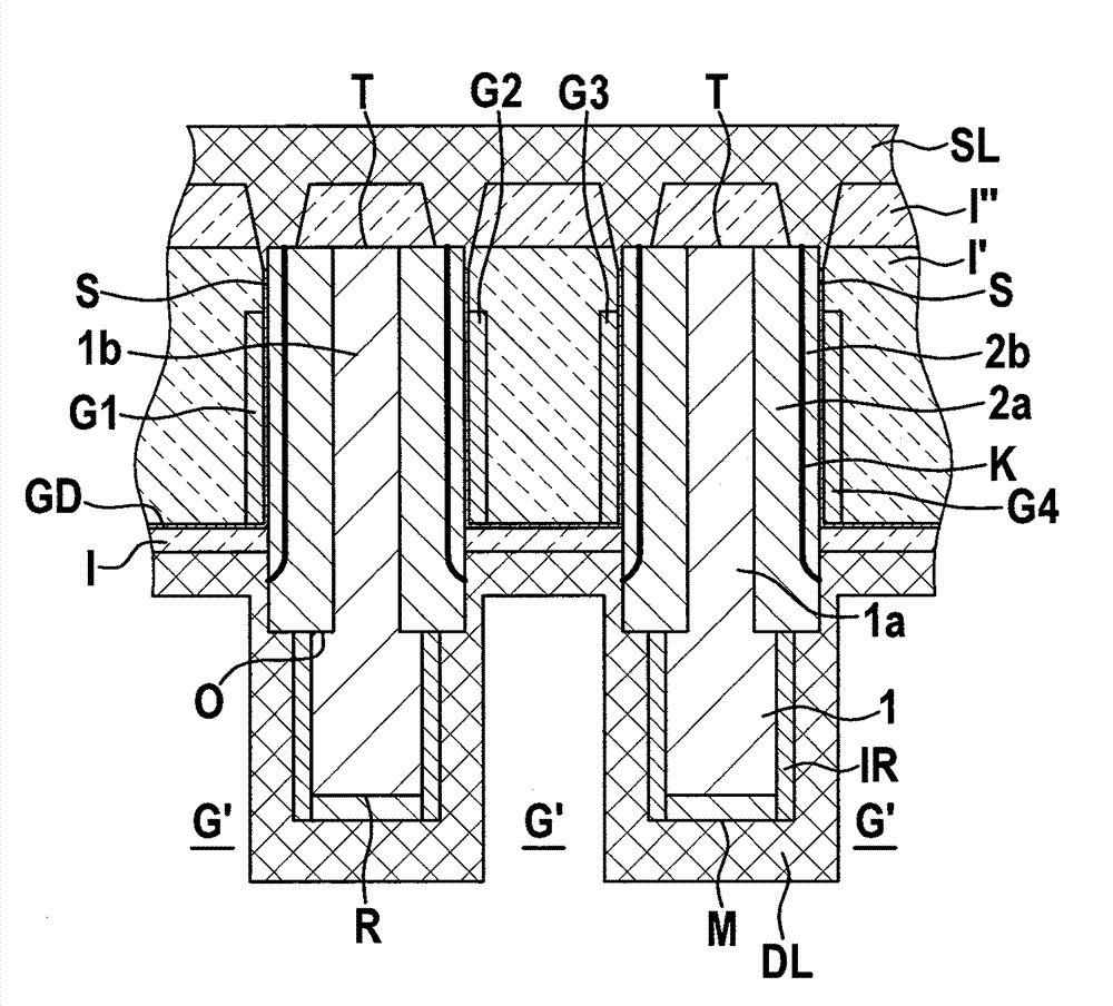 Vertical microelectronic component and corresponding production method