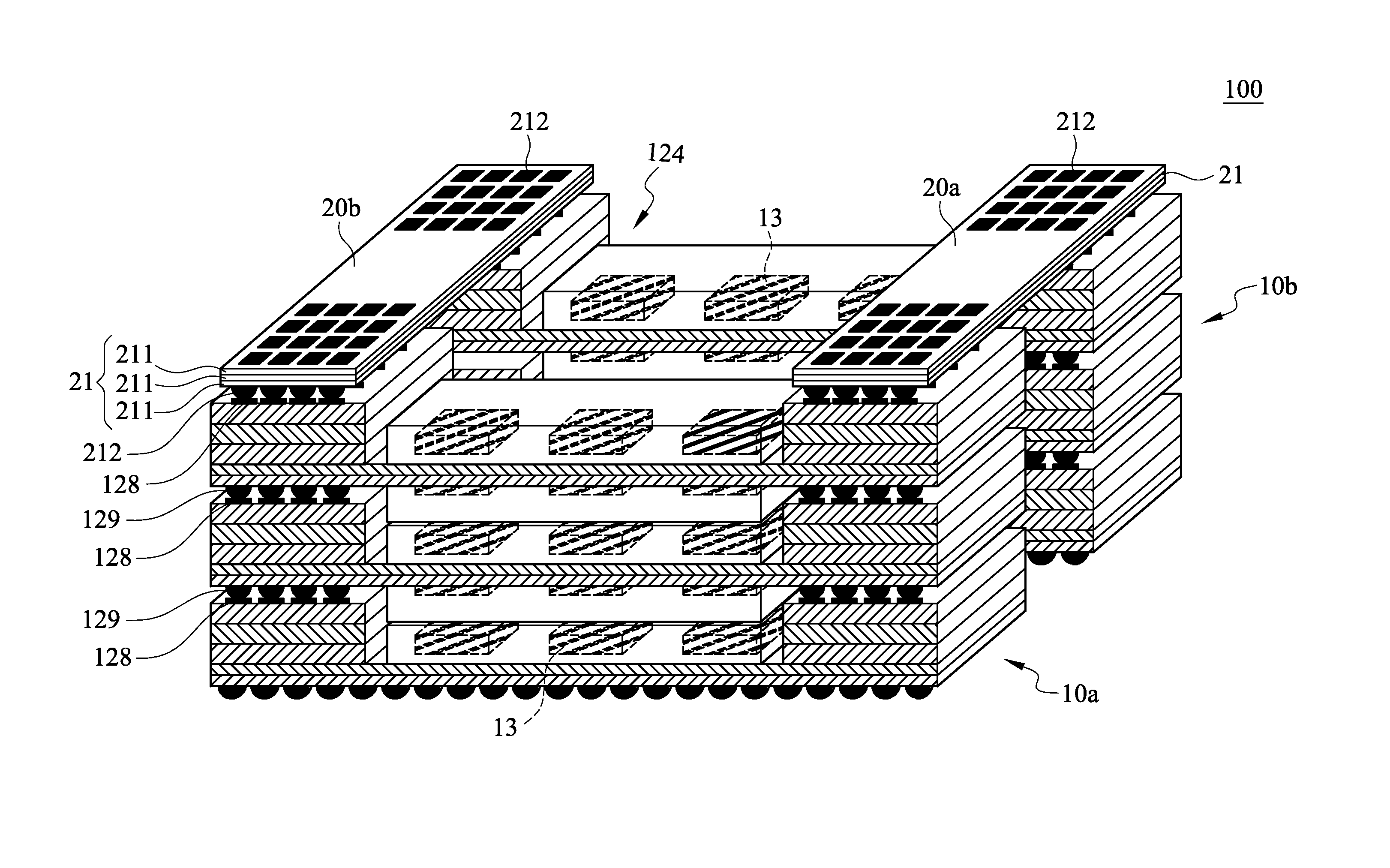 Three-dimensional SoC structure formed by stacking multiple chip modules