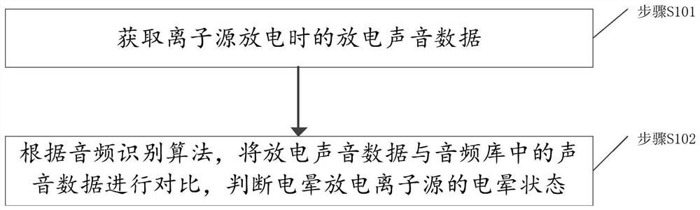 A corona discharge ion source detection method and system