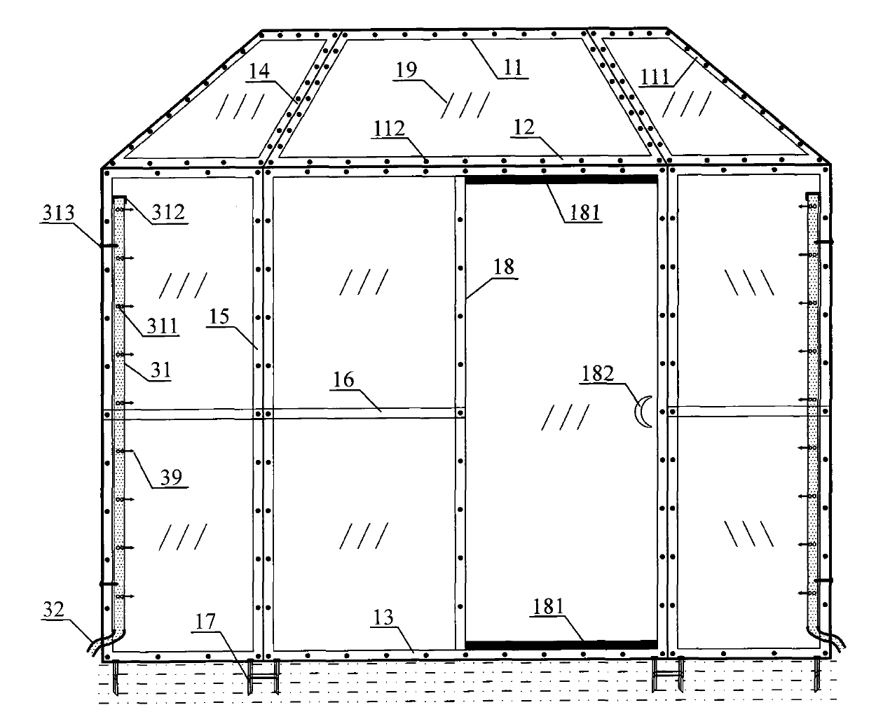 Semi-opened type climatic variation in-situ simulation air chamber