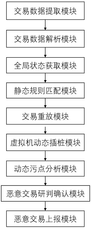 Block chain transaction monitoring method and system based on static characteristics and dynamic instrumentation