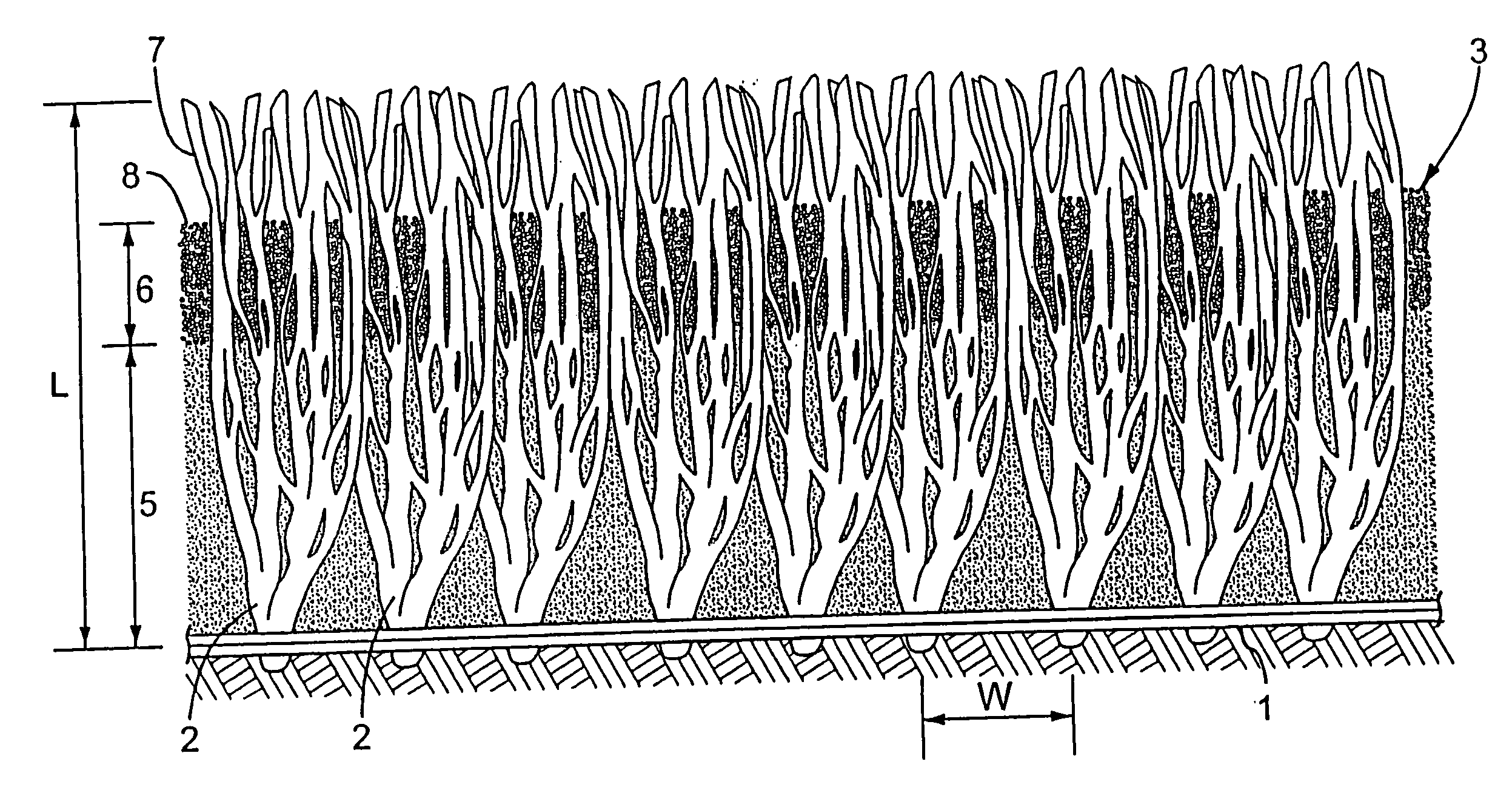 Synthetic grass with resilient granular top surface layer