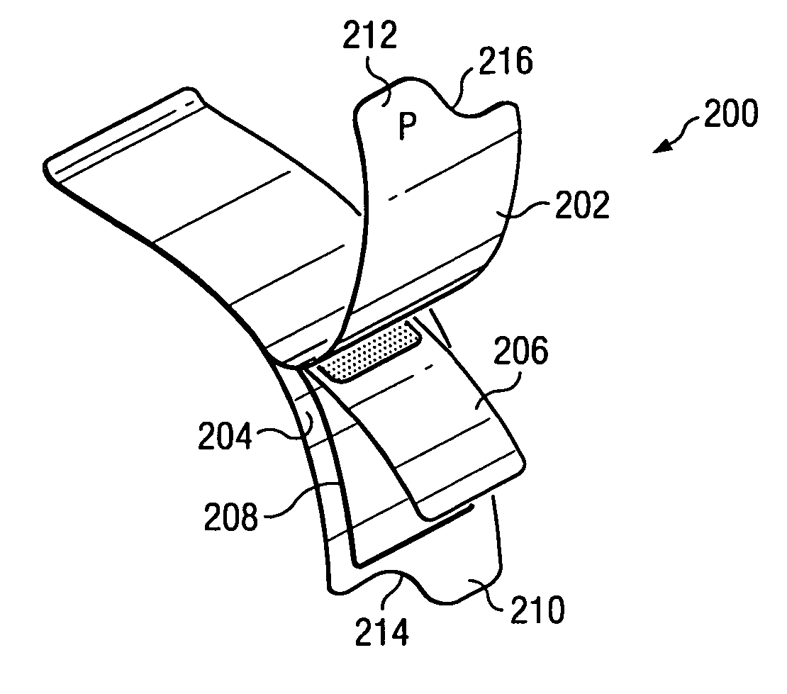 Easy open packaging device for adhesive bandage