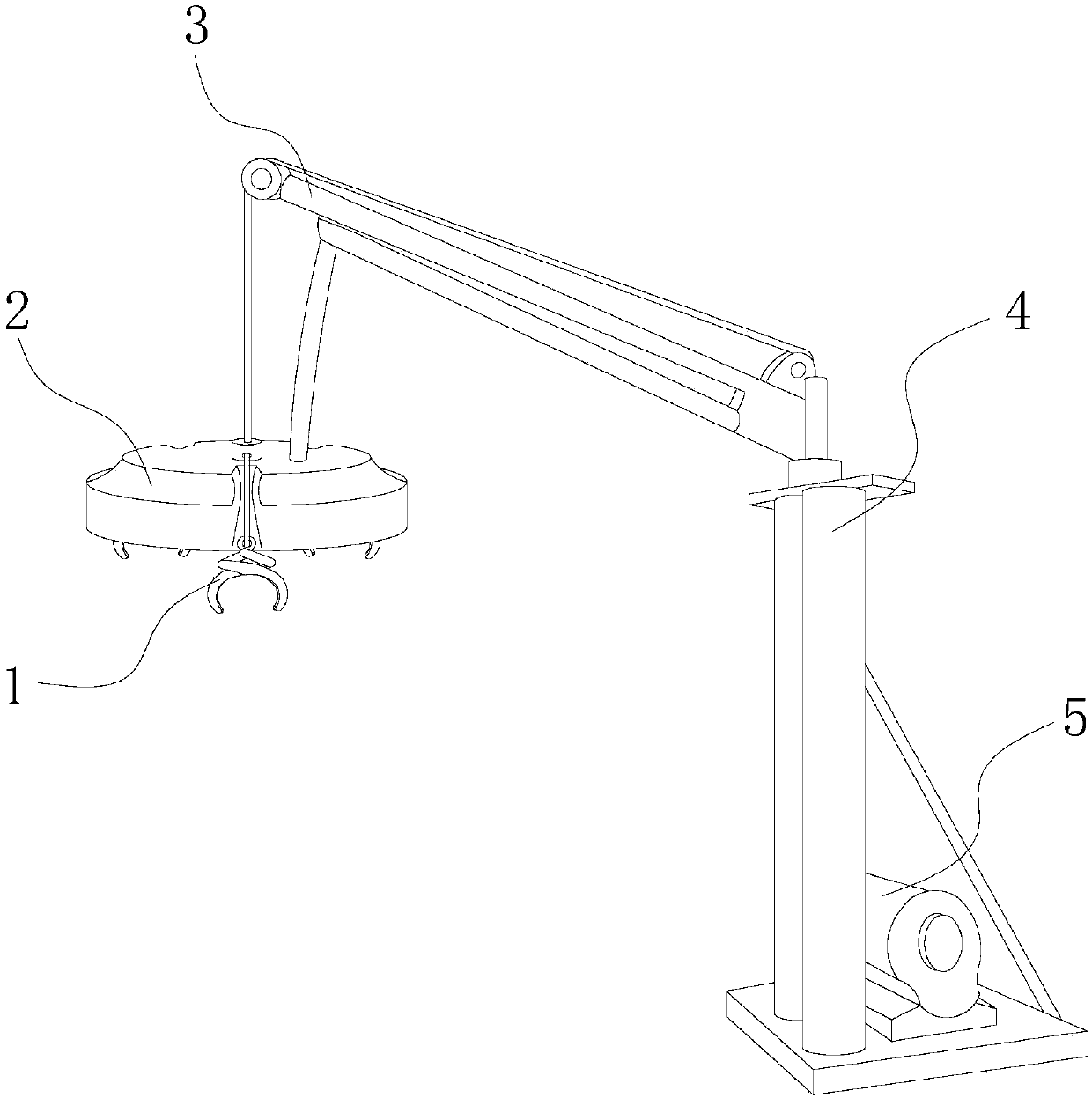 Leveling device of lifting device of aerator