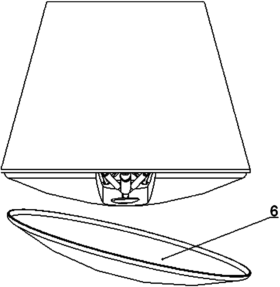 Inverted reusable landing buffer supporting frame of triangle spacecraft