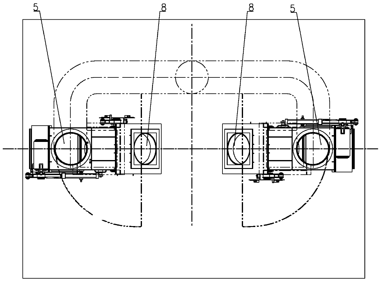 Gas-material-shared reversing valve for double-hearth vertical kiln