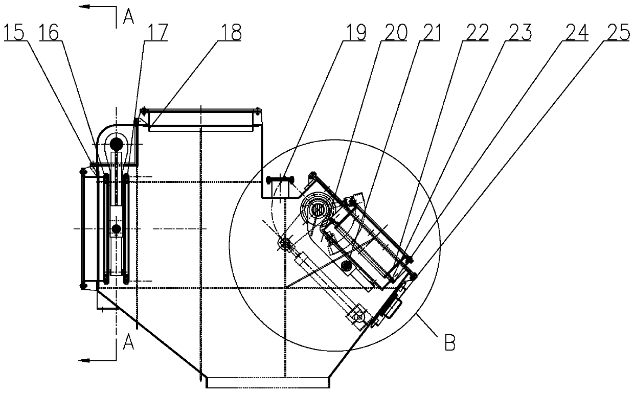 Gas-material-shared reversing valve for double-hearth vertical kiln